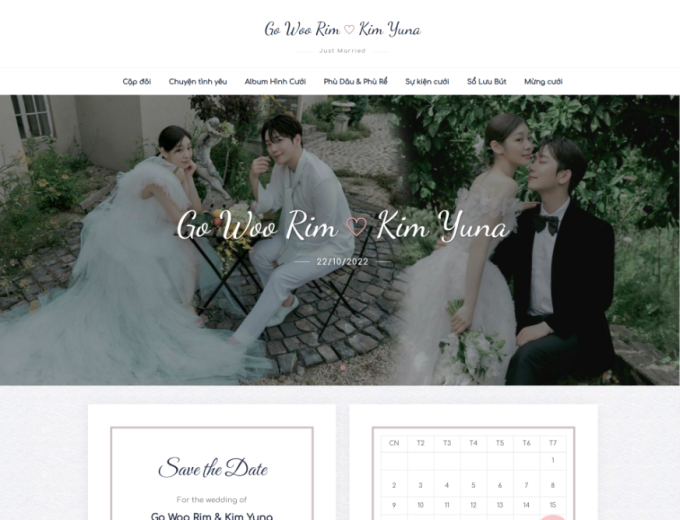 Mẫu website Lãng mạn